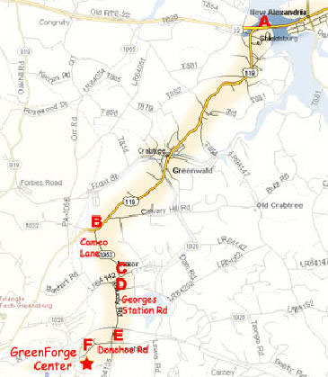 Map from US22 to GreenForge